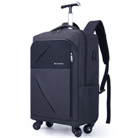 luggage backpack bag with wheels men travel trolley bag wheeled backpack for business carry on luggage backpack rolling suitcase