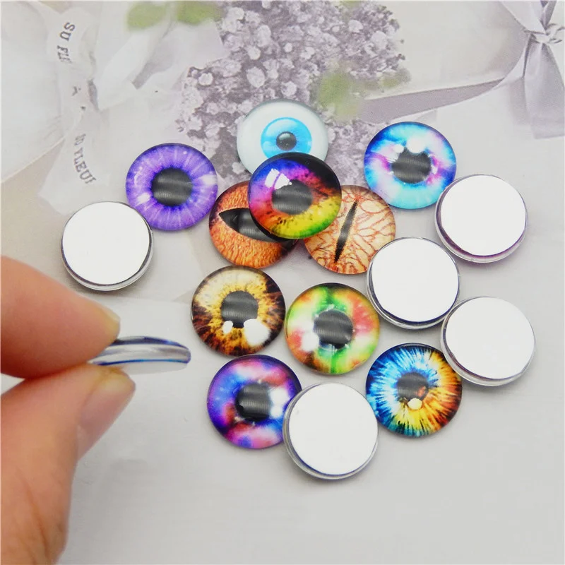 

10-50 шт., стеклянные кабошоны с глазами, 6-30 мм