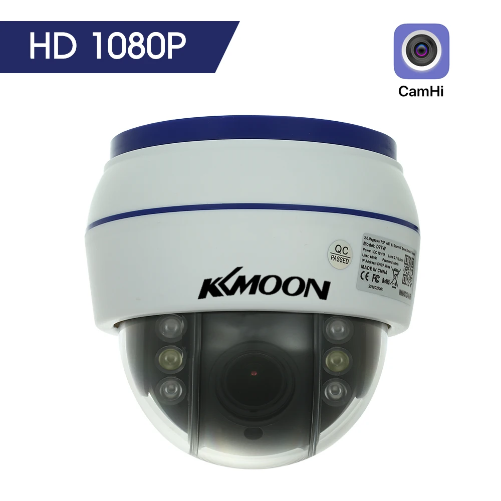 Беспроводная купольная IP камера KKmoon 1080P с Wi Fi 2 8 12 мм автофокус P2P приложение для