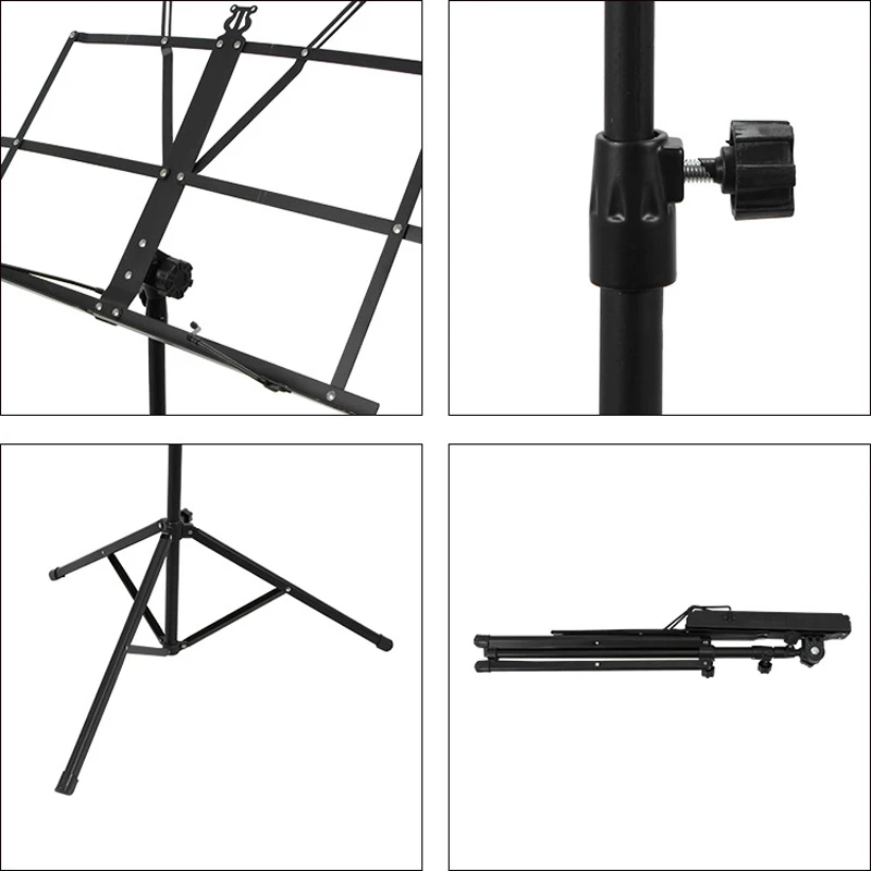 

Lightweight Folding Music Stand Aluminum Alloy Tripod Stand Holder Height Adjustable with Carrying Bag