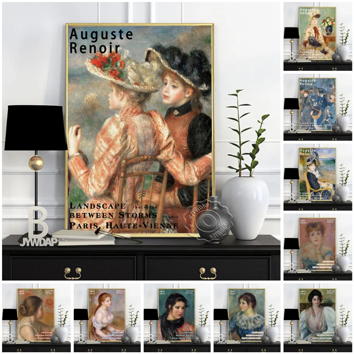 

France Pierre-Auguste Renoir Prints Poster, Impressionism Exhibition Museum Posters, Figure Portrait Art Oil Painting Home Decor