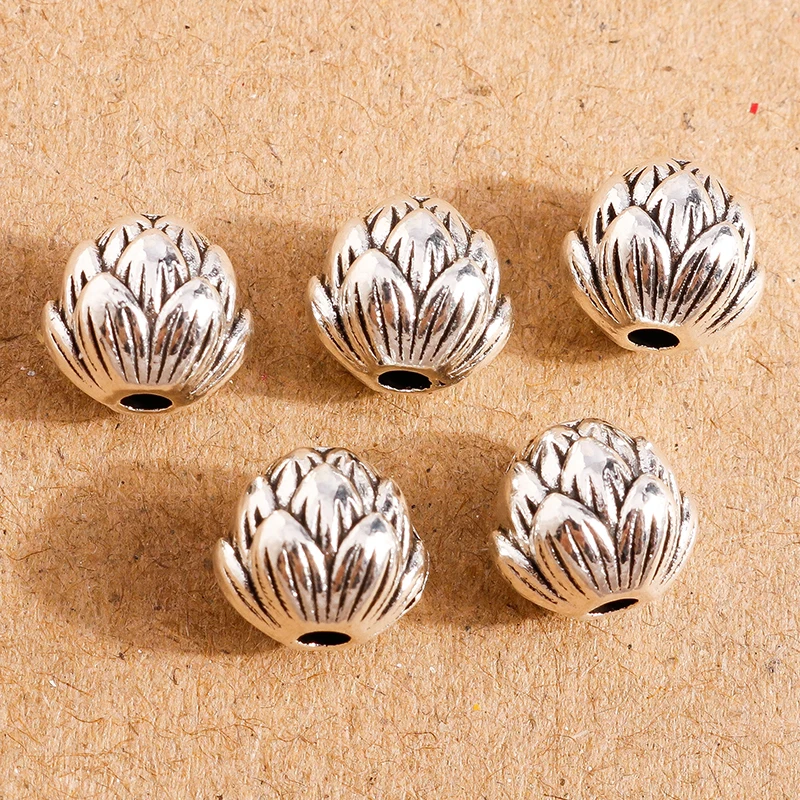 

10pcs 8*8mm Tibetan Silver Color Alloy Flower Spacer Bead Charms for Making DIY Handmade Bracelets Necklace Jewelry Findings