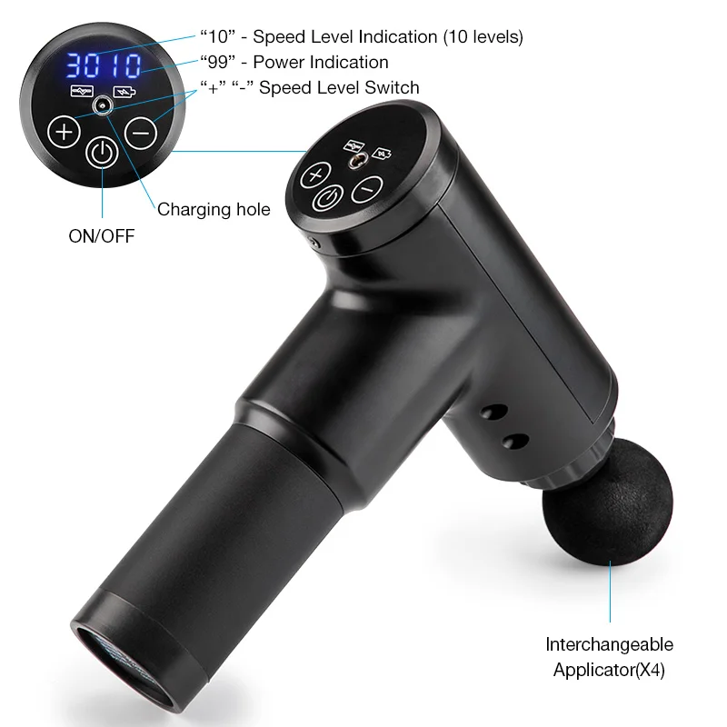 Высокомощный мышечный массажный пистолет высокоскоростной Вибрационный