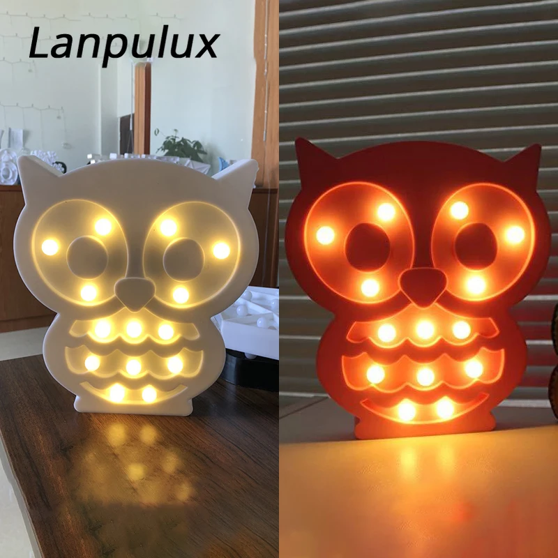 Lanpulux 3D Животные детские ночные светильники мультфильм лев енот панда Моделирование освещение приспособление для детской комнаты декор прикроватная лампа