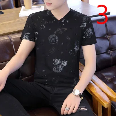 

Summer trend Korean version of the lapel cotton port wind tide brand T-shirt male