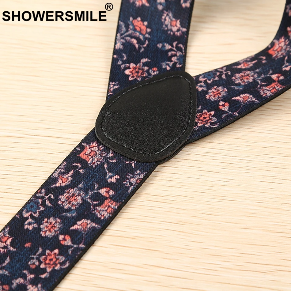 SHOWERSMILE платье на подтяжках с цветами широкие винтажные мужские подтяжки для брюк