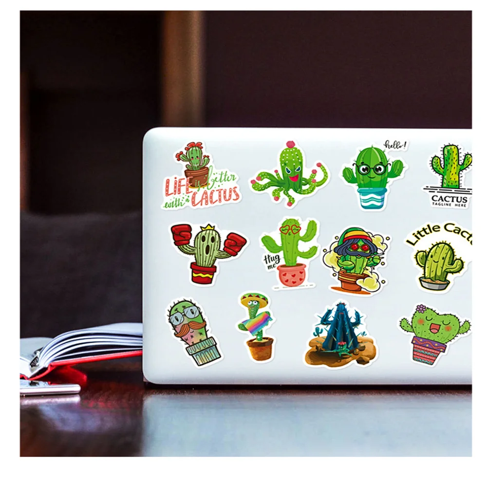 103050pcs small fresh cactus cartoon graffiti stickers stickers laptop mobile phone shell bicycle guitar stickers wholesale free global shipping