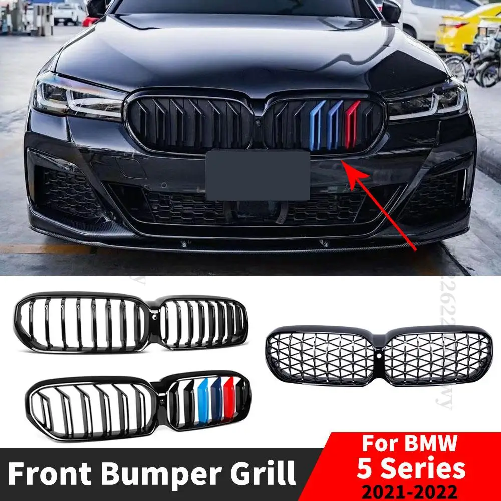 

Upper Bumper Hood Mesh Front Inlet Grille Racing Grill For BMW 5 Series G30 G31 G38 F90 M5 2021 2022 520i 530i 540i Trim Styling