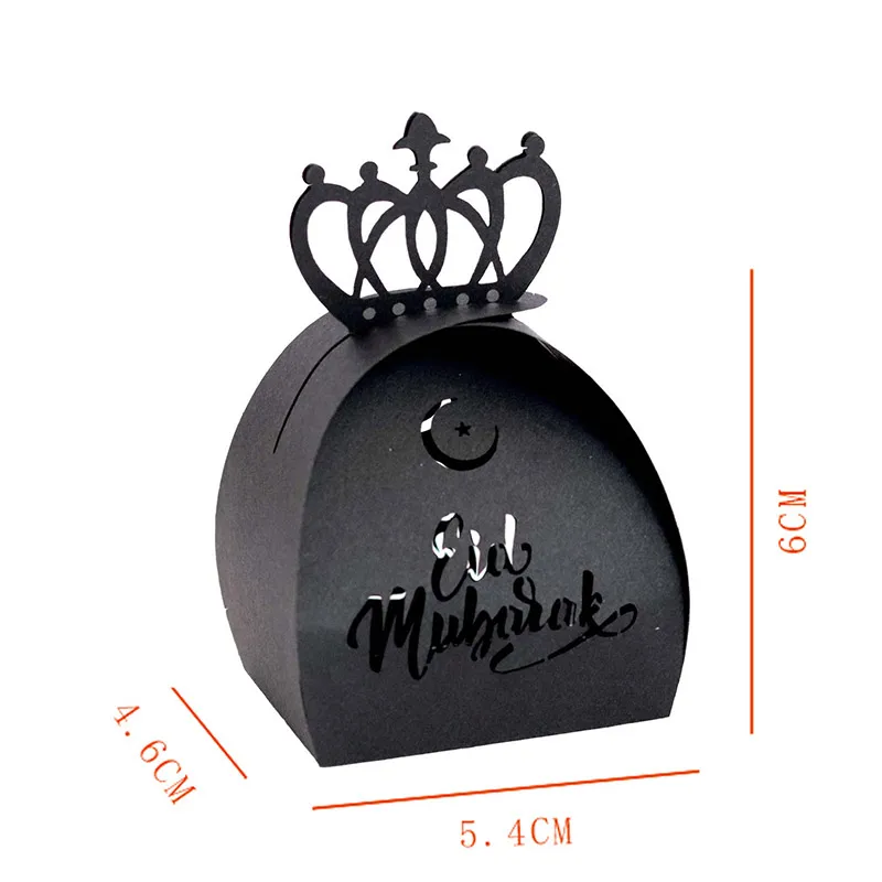 

10Pcs/lot Eid Mubarak Decoration Hollow Out Paper Boxes Candy Wedding Chocolate Box Eid Table Decoration Ramadan Kareem Decor