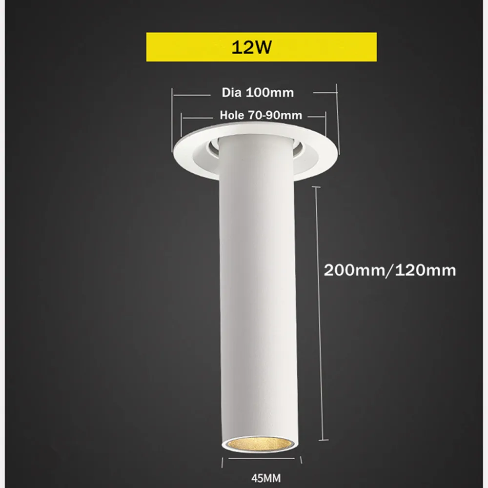 Lámpara LED de techo empotrable para cocina, lámpara de tubo de mesa para comedor, Bar y tienda, 12W