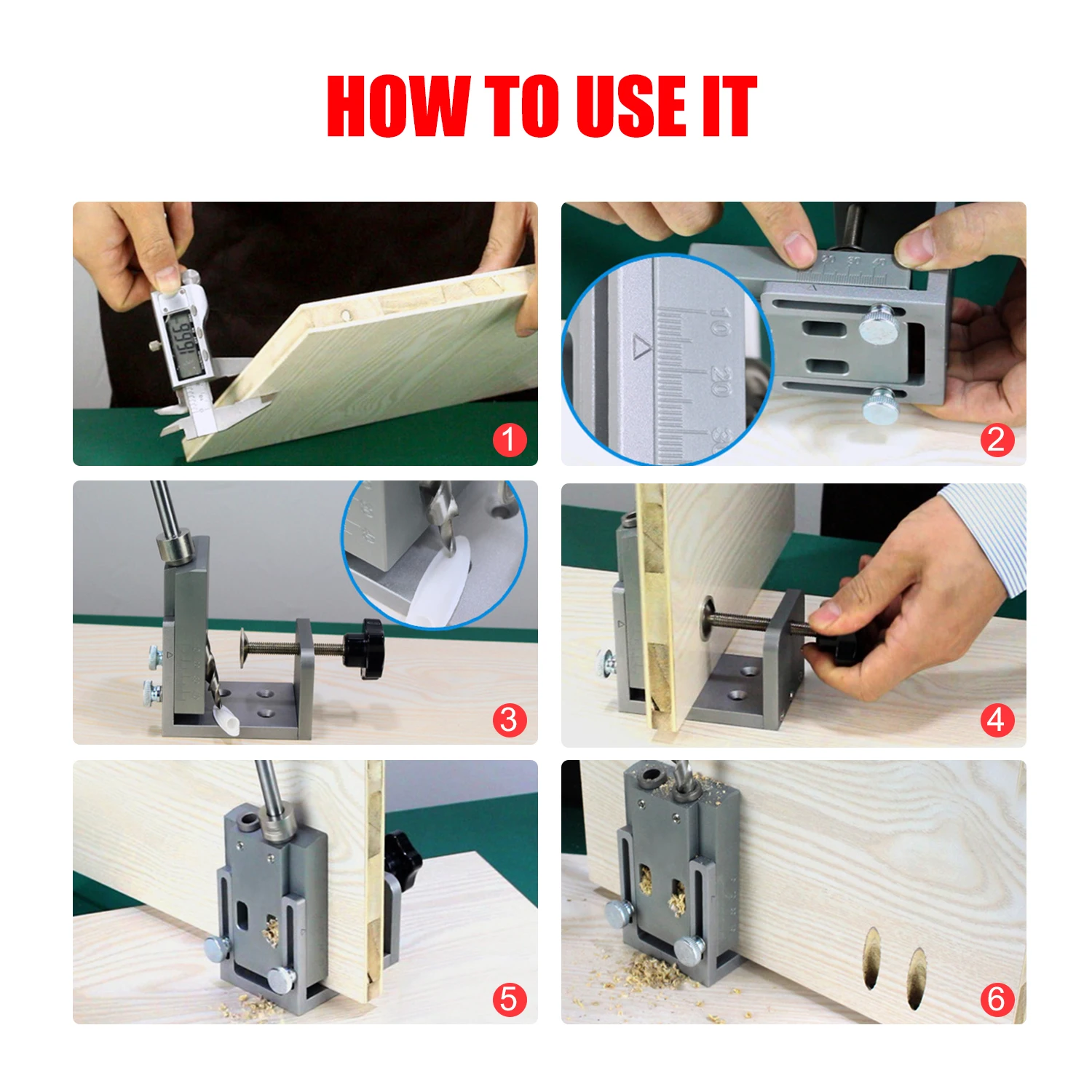 Набор направляющих для сверления отверстий деревообработки из алюминиевого