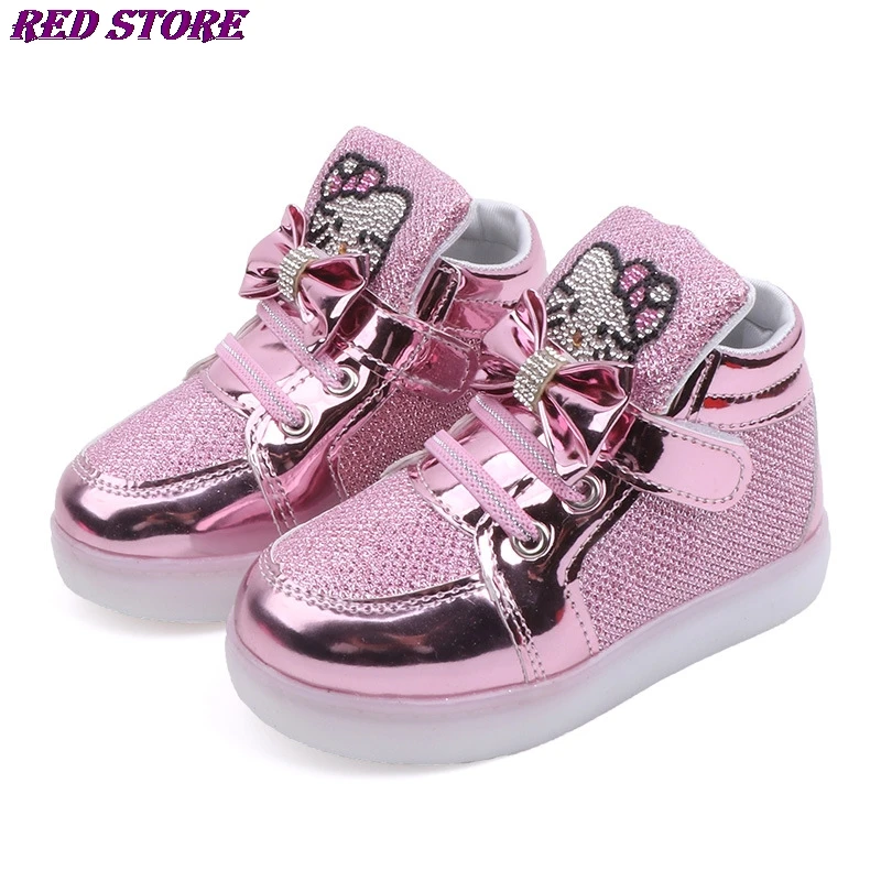 

Fashion New Spring Autumn Children Glowing Sneakers Kids Shoes Chaussure Enfant Girls Shoes With LED Light 21-30