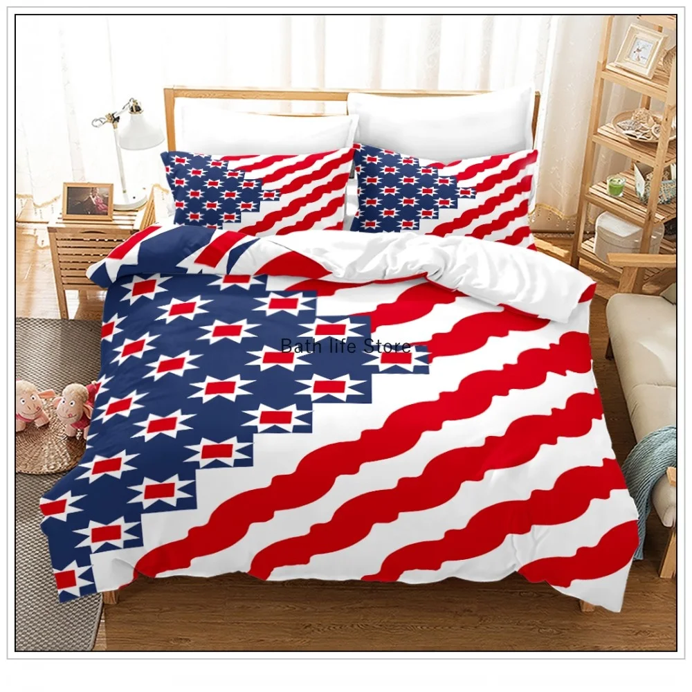 American Flag Eagle Bedding Set Luxury Duvet Cover Soft Bedclothes And Pillowcase Queen Size 2/3pcs Bed Sets Home Textile | Дом и сад