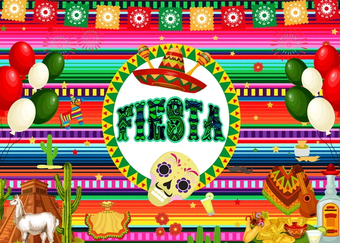 

Birthday Party Photography Background Mexican Fiesta Theme Birthday Banner Photo Backdrop Party Event Decoration Supplies