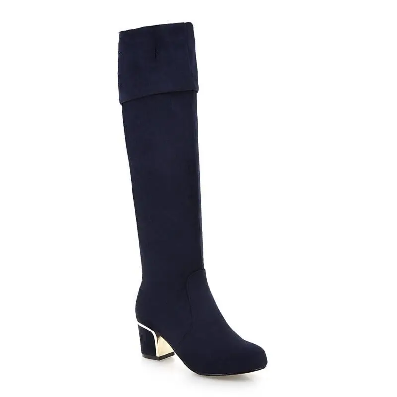 

Large Size 34-43 Knee High Boots Women Shoes Woman Fashion High Heels Winter Party Tassel Boots Black Blue Bottine Mujer
