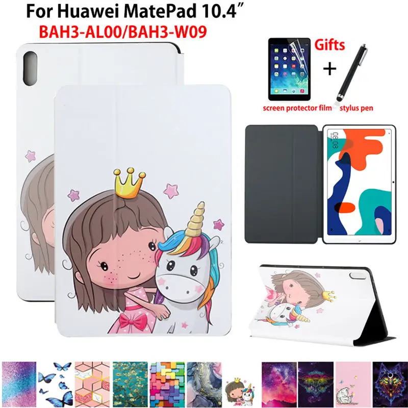 

Case For Huawei MatePad 10.4 Smart Case Cover BAH3-W09 BAH3-AL00 Funda Tablet Kids Slim Folding Stand Coque Capa +Gift