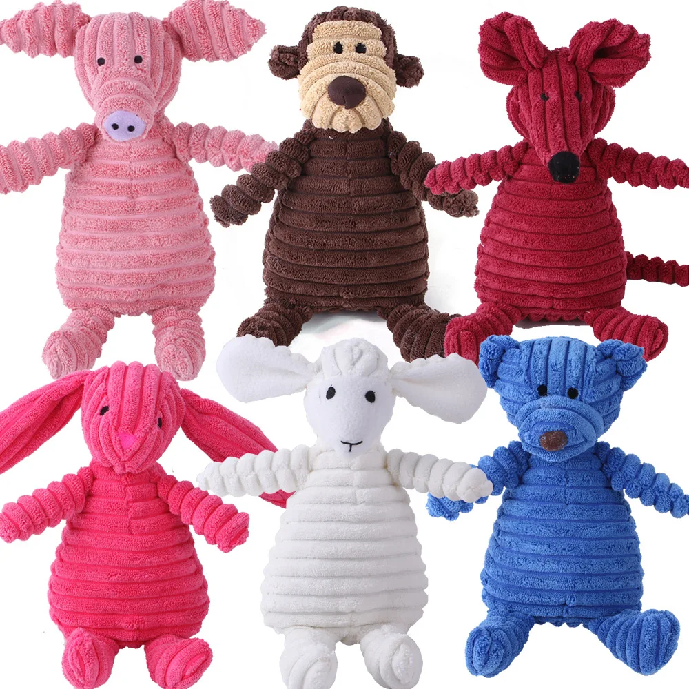 

Dog Toy Corduroy Monkey Pig Voice Plush Squeak dog toy