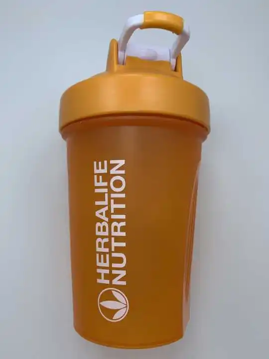 Высококачественный портативный 400 мл Herbalife питательные Коктейльные бутылки BPA-Free с проволокой из нержавеющей стали, пластиковые бутылки для воды - Цвет: Оранжевый