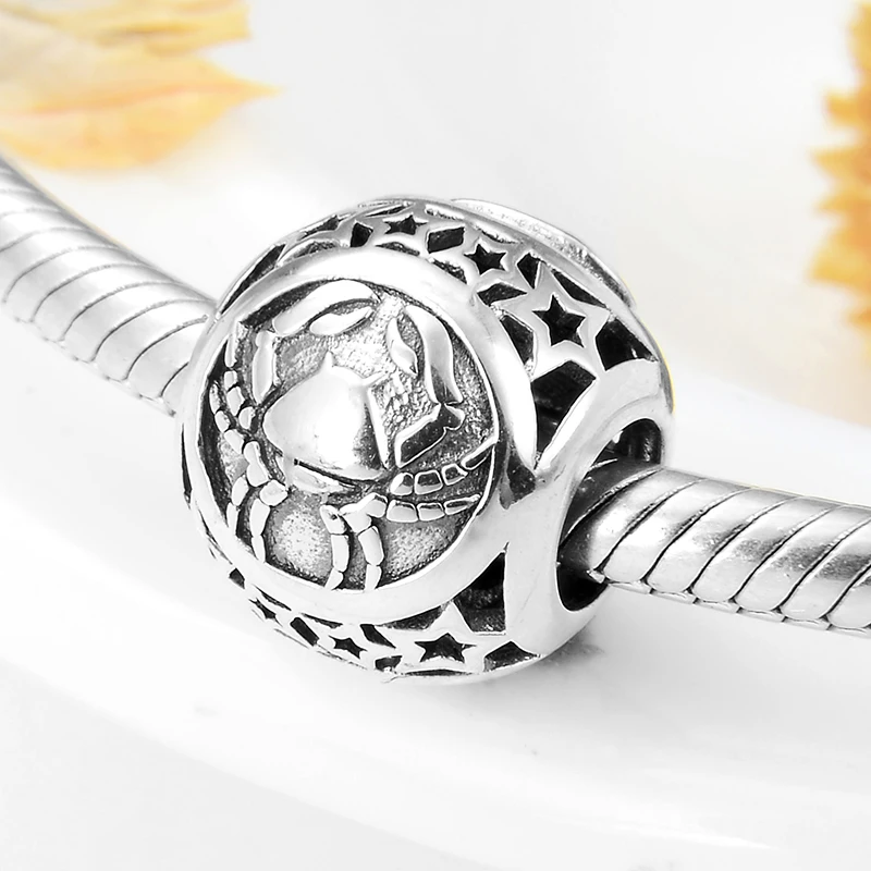 Новые 925 пробы Серебряные 12 созвездий раковые бусины Подвески для изготовления