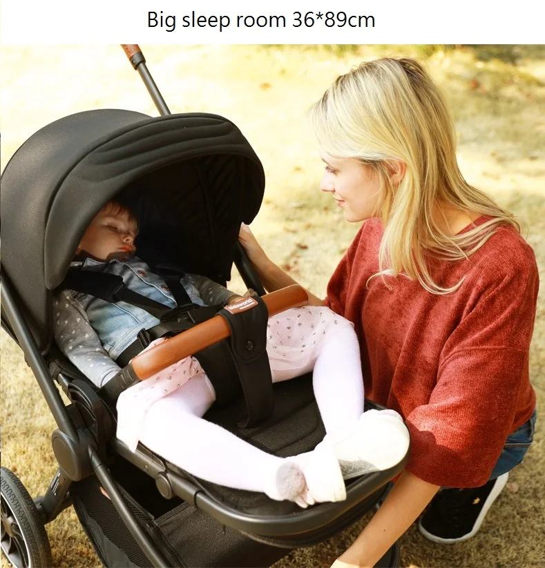 Портативная складная детская коляска Kidsworld откидное сиденье с высоким