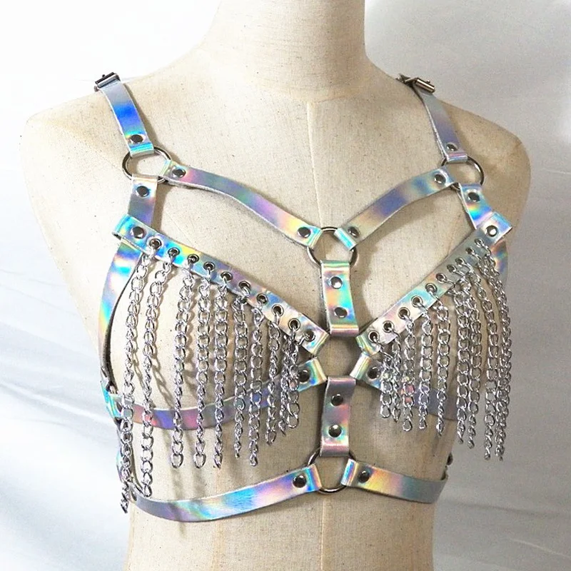 

Belt Body Chain Bondage Lingerie Sexy Adjustable Cage Bra Dance Festival Halloween Punk Wear For Women