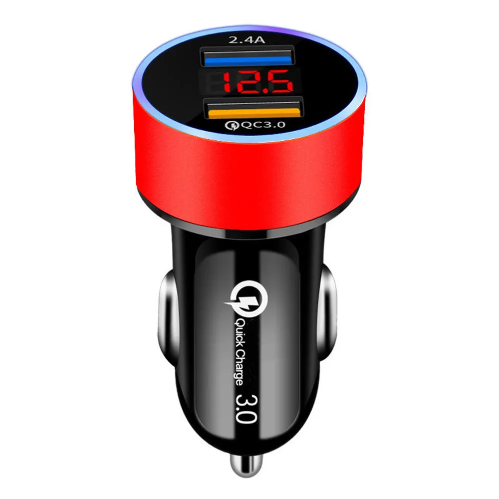 Автомобильное зарядное устройство с двумя USB для iPhone XR XS Max Xiaomi samsung Quick Charge 3,0, автомобильное зарядное устройство, зарядное устройство для телефона, адаптер для автомобиля