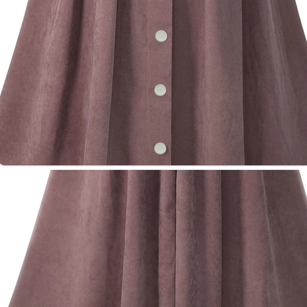 

2021 Elastic Large Swing Skirt Button Slim Solid Color Pleated Skirt Black Skirt Y2k Skirt Long Skirts for Women Medieval Skirt