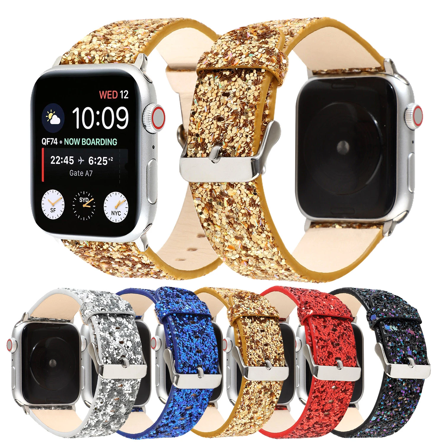 Ремешок кожаный для apple watch band 44 мм 40 iWatch Series 5 4 3 2 1 сменный Браслет наручных смарт