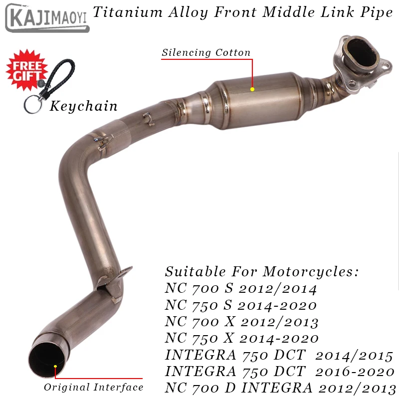 

Motorcycle Exhaust Escape Moto Modified Titanium Alloy Front Middle Link Pipe Slip on For Honda NC700 NC700X NC750 NC750X NC750S