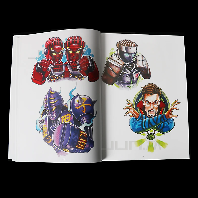 

Tattoo Books A4 Various Animal Characters Cartoon Hero Pattern Exquisite Books 40 Pages tattoo supplies and accessories