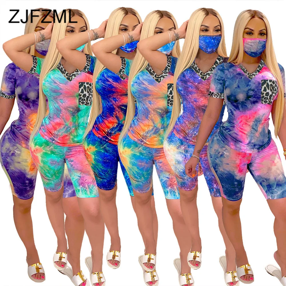 Женский комплект из 2 предметов футболка с V образным вырезом и коротким