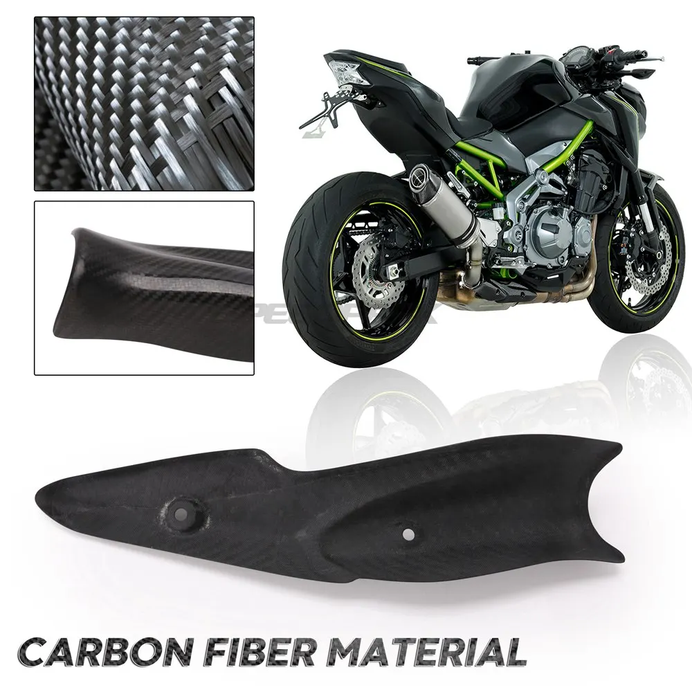 

Motorcycle Middle Link Pipe Carbon Fiber Heat Shield Cover Guard Anti-Scalding Shell For Kawasaki Z900 2017-2019 Exhaust System