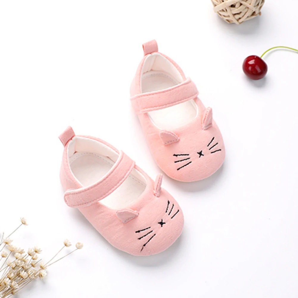 

Bobora/Свадебная обувь принцессы для новорожденных с милым котенком для малышей, начинающих ходить, на нескользящей мягкой подошве для малень...