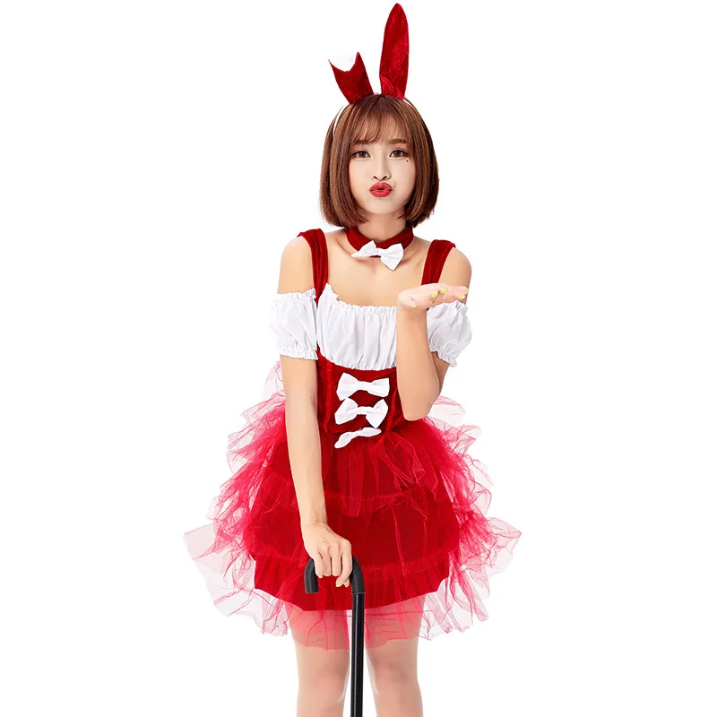 

Новинка, Милая юбка-Pettiskirt с кроликом, костюм для вечевечерние в баре, костюм для выступления, костюм для косплея с кроликом, костюмы для косп...