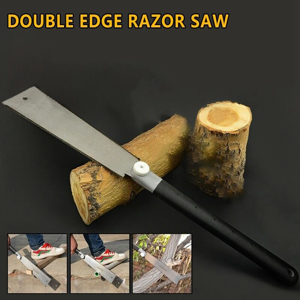 

14 / 9 Teeth Double Edge Razor Black Hand Saw Japanese Ryoba Look Pull Saw Saw Blade