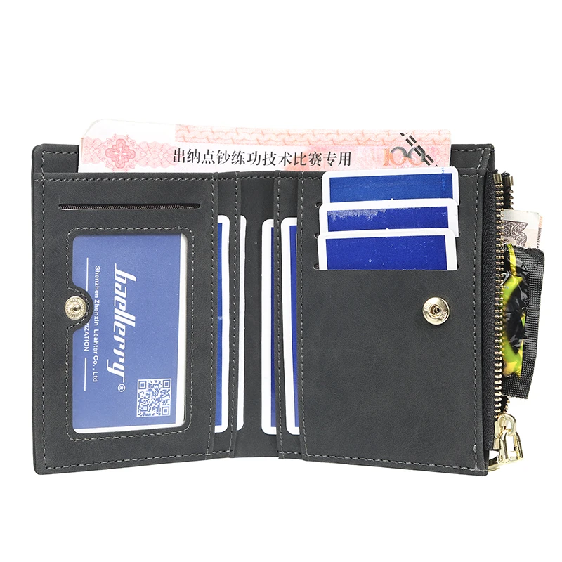 

Baellerry Wallet Male Purse Men New Zipper Hasp Purse Fashion Brand Wallets Short Money Purse Slim Card Holder Small Coin Pocket
