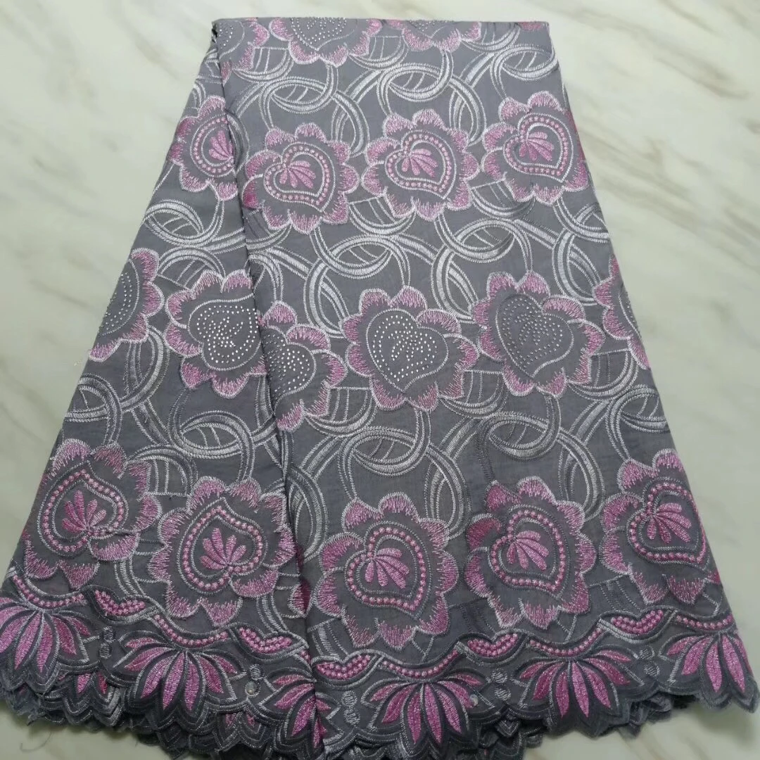 Синяя африканская кружевная ткань швейцарская вуаль высокого качества