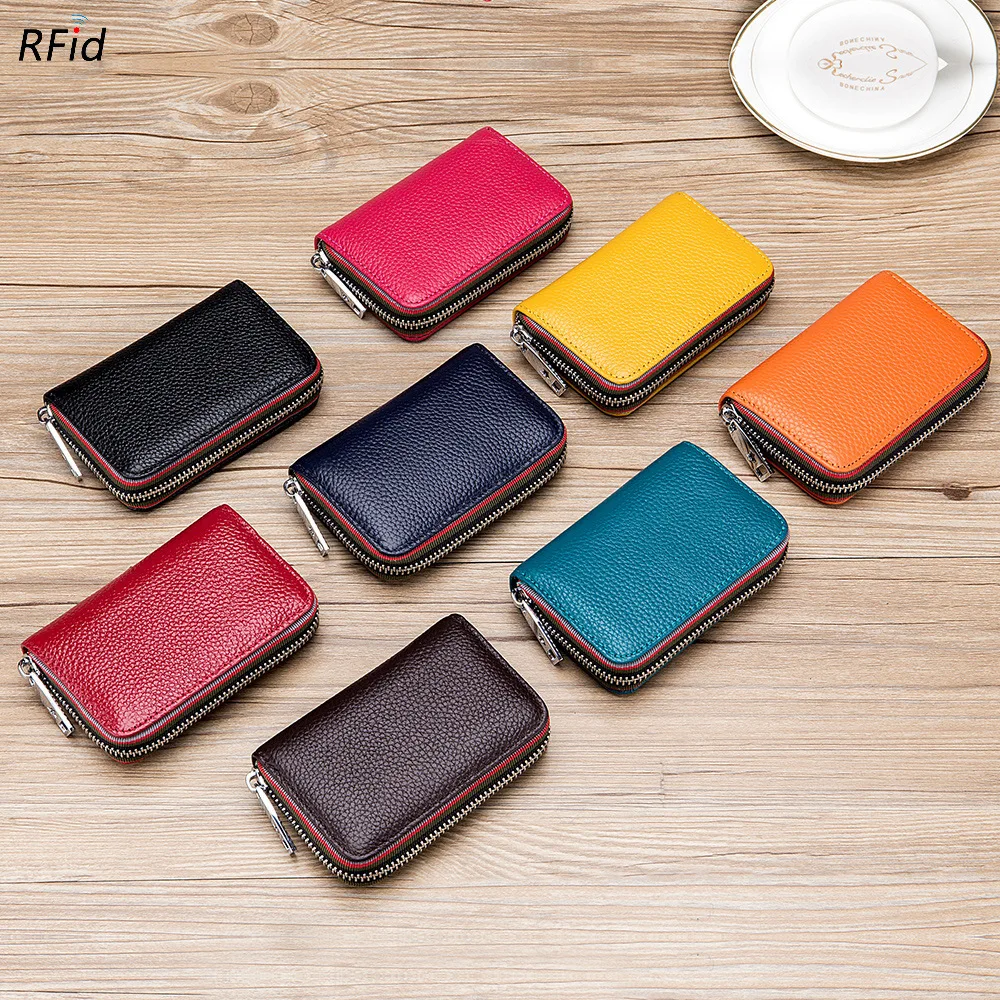 Футляр для кредитных карт и монет из натуральной кожи с RFID защитой|Держатели