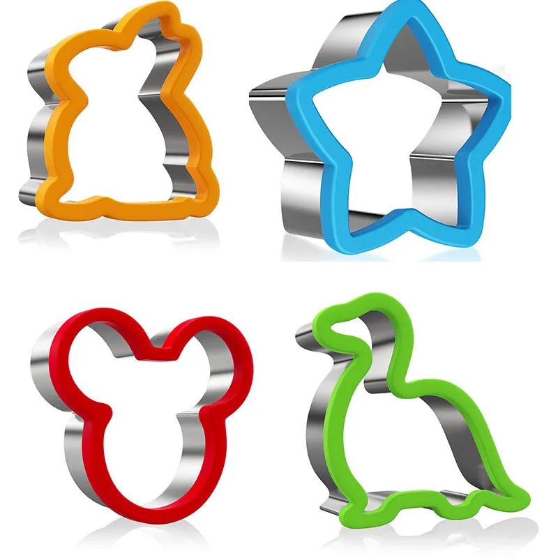 Sandwich Cutter Set for Kids Animal Dinosaur Stainless Steel Bread Mould Metal Forms Cookie Cutters Biscuit Mold Kitchen Tools