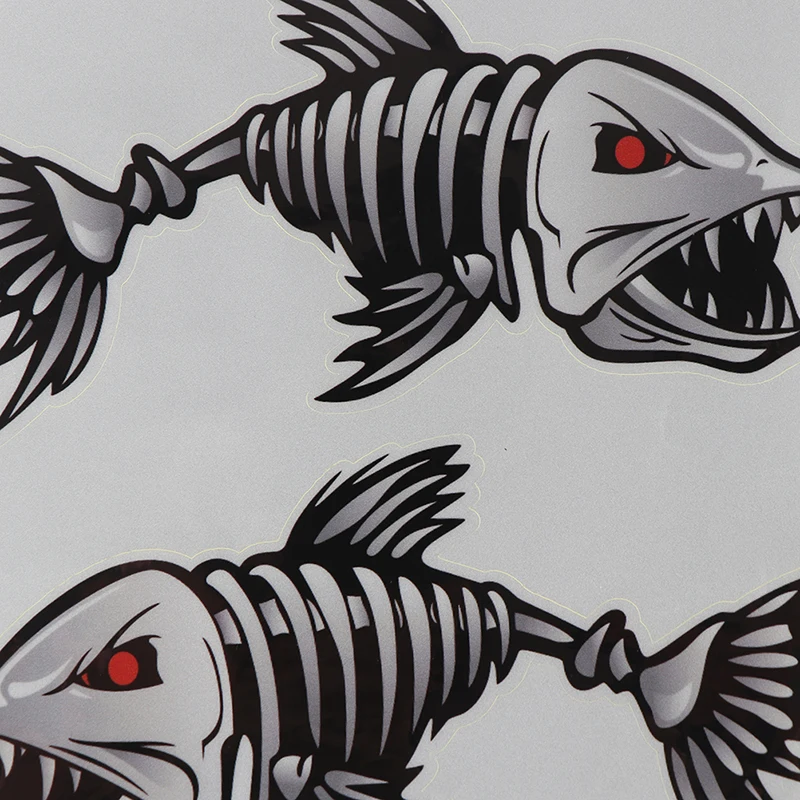 2 шт. рыбы зубы стикеры со ртом Скелет наклейки с дизайном Графика аксессуары для