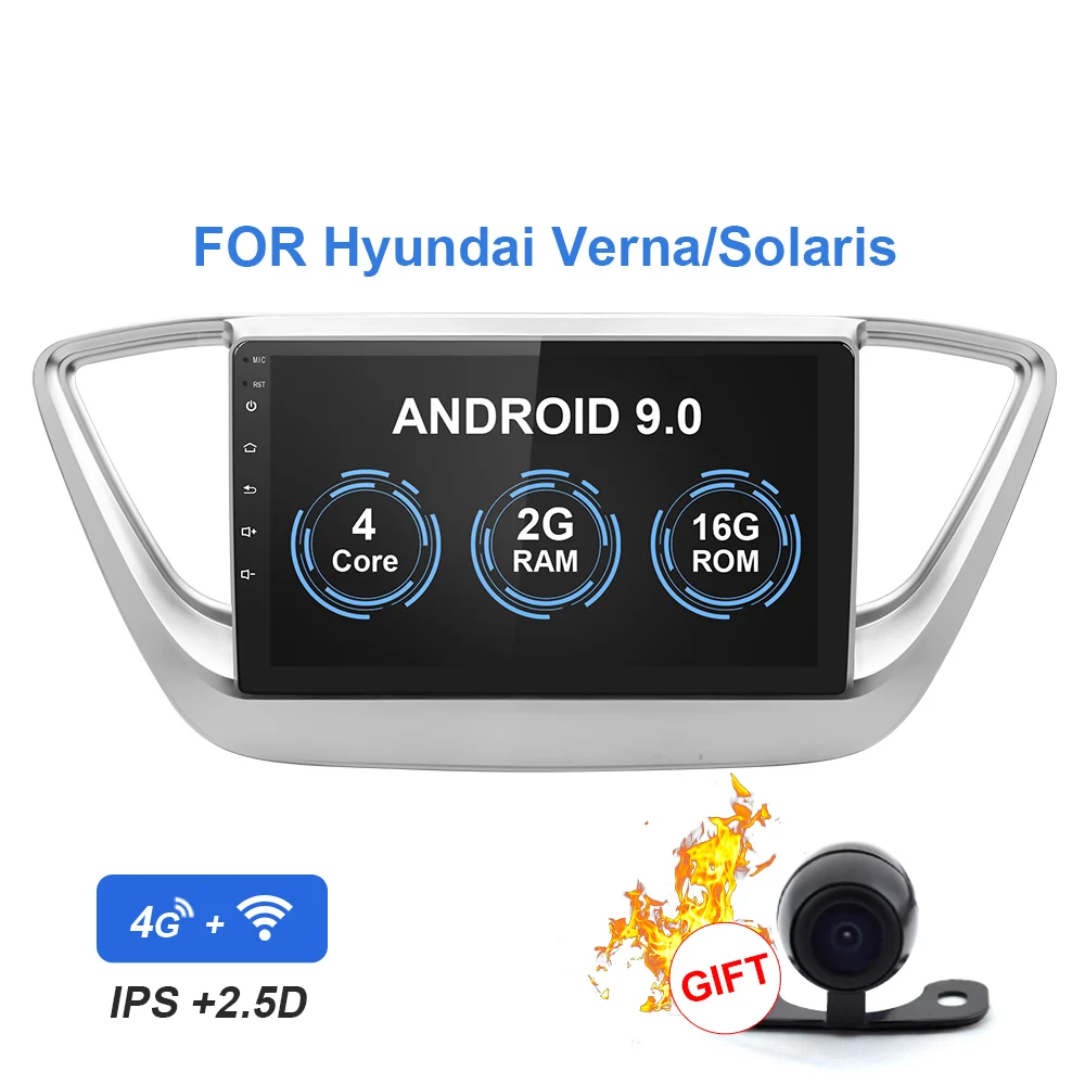 2G RAM 16 ROM YUEMAIN автомобиля Радио Мультимедийный проигрыватель для Hyundai Verna Solaris- 2Din Android 8,1 автомобильное радио с GPS навигационная лента Регистраторы - Цвет: 2G RAM 16 ROM