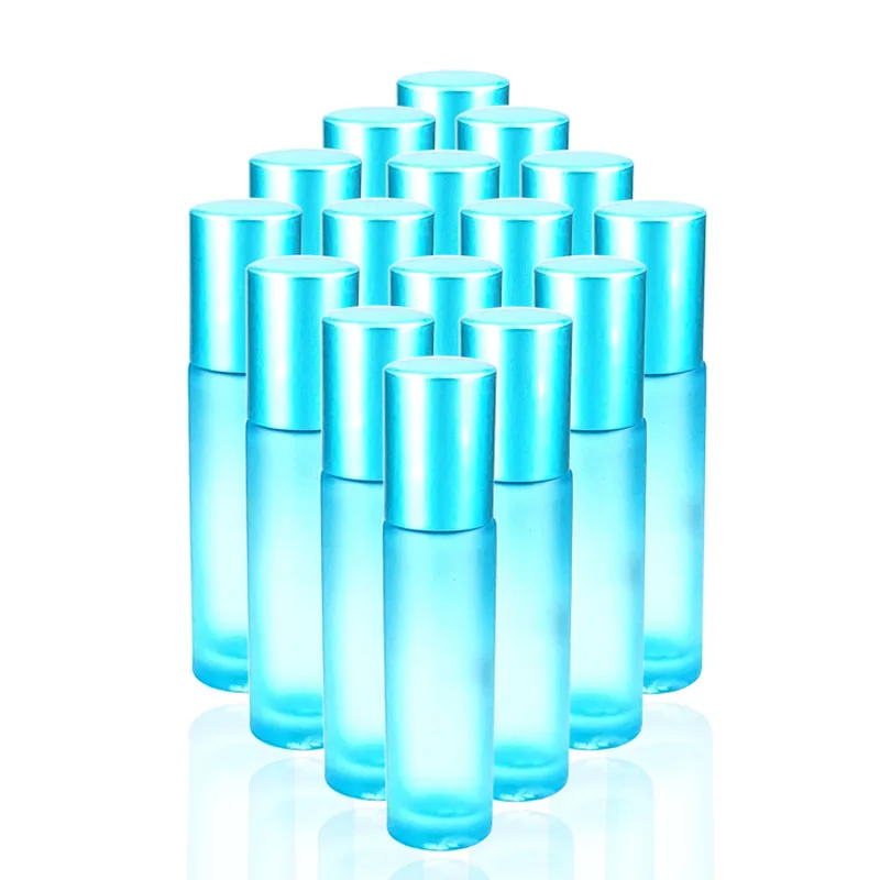 

Флакон для эфирного масла, 10 шт., 10 мл, цветной матовый стеклянный роликовый блеск для губ, флакон для духов, портативный дорожный роликовый ф...