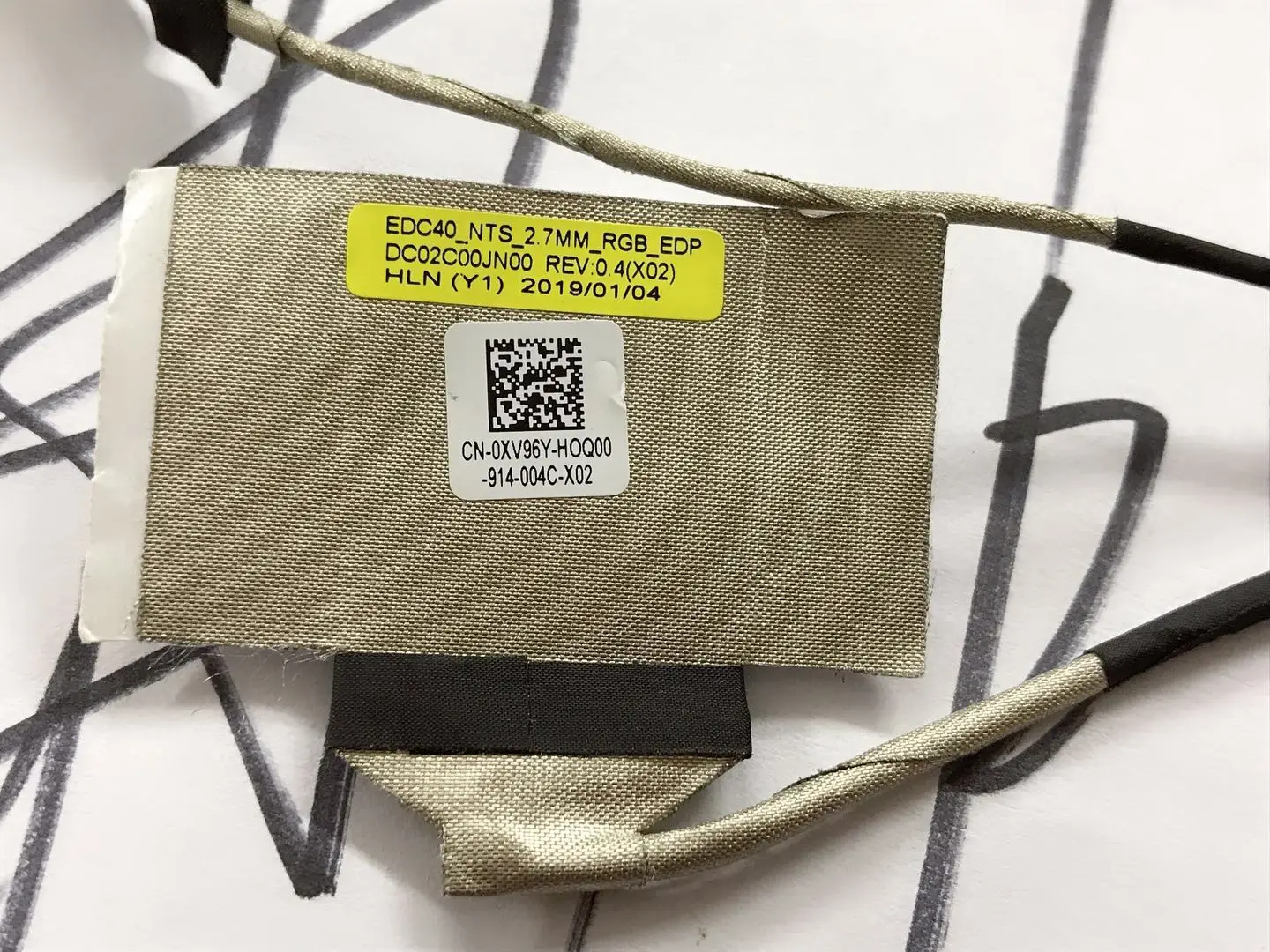 Гибкий провод для видео экрана ноутбука Dell latitude 7400 E7400 LCD LED LVDS лента показа кабеля