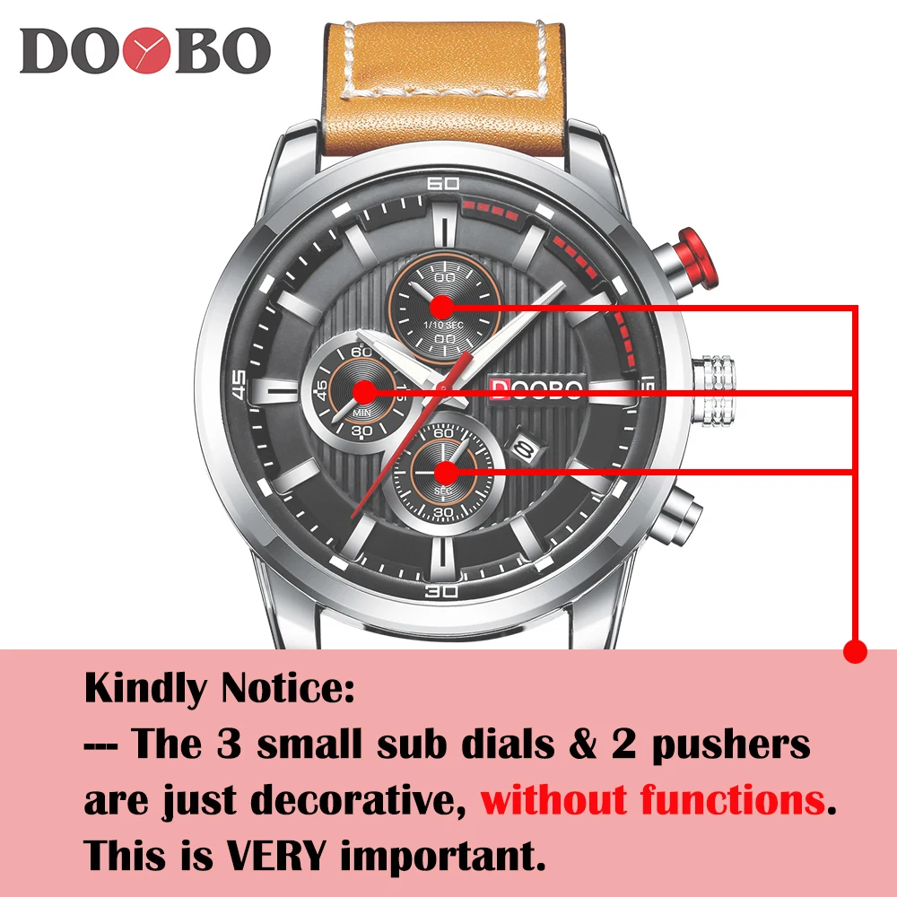 DOOBO Luxury Brand Men Analog Leather Sports Watches Men's Army Military Watch Male Date Quartz Clock Relogio Masculino D042 | Наручные