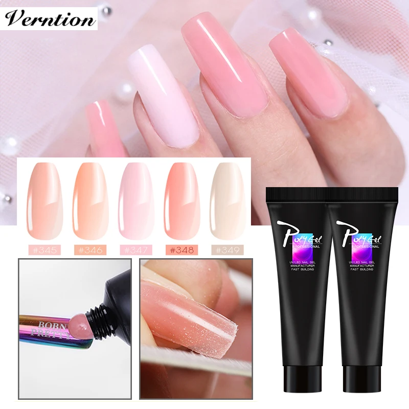 Полигель для французского маникюра Verntion прозрачный натуральный Камуфляжный