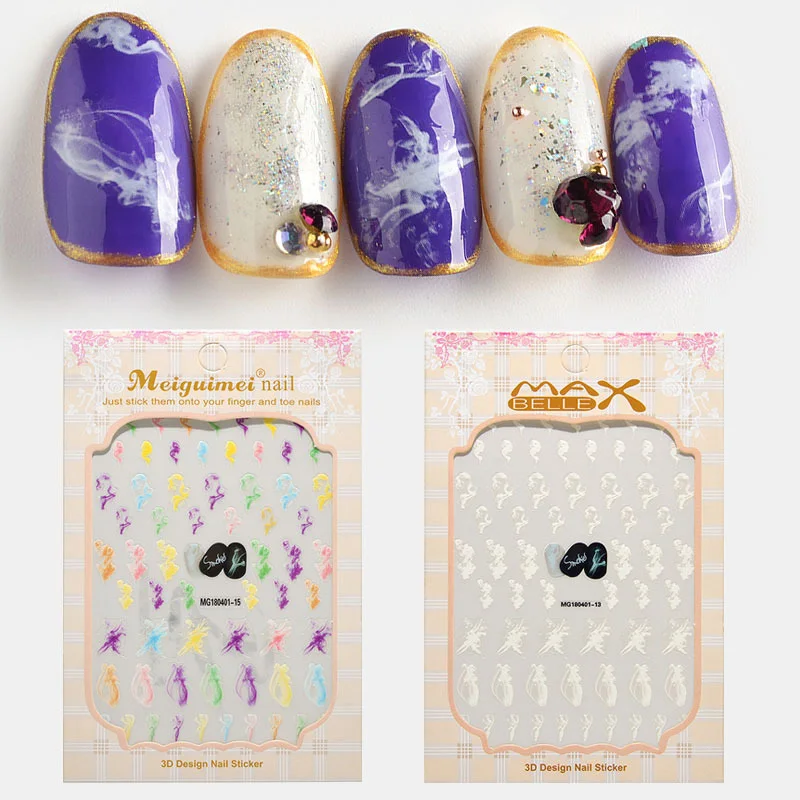 Абсолютно новый 1 лист стикер для дизайна ногтей 3D цветок водная наклейка слайдер