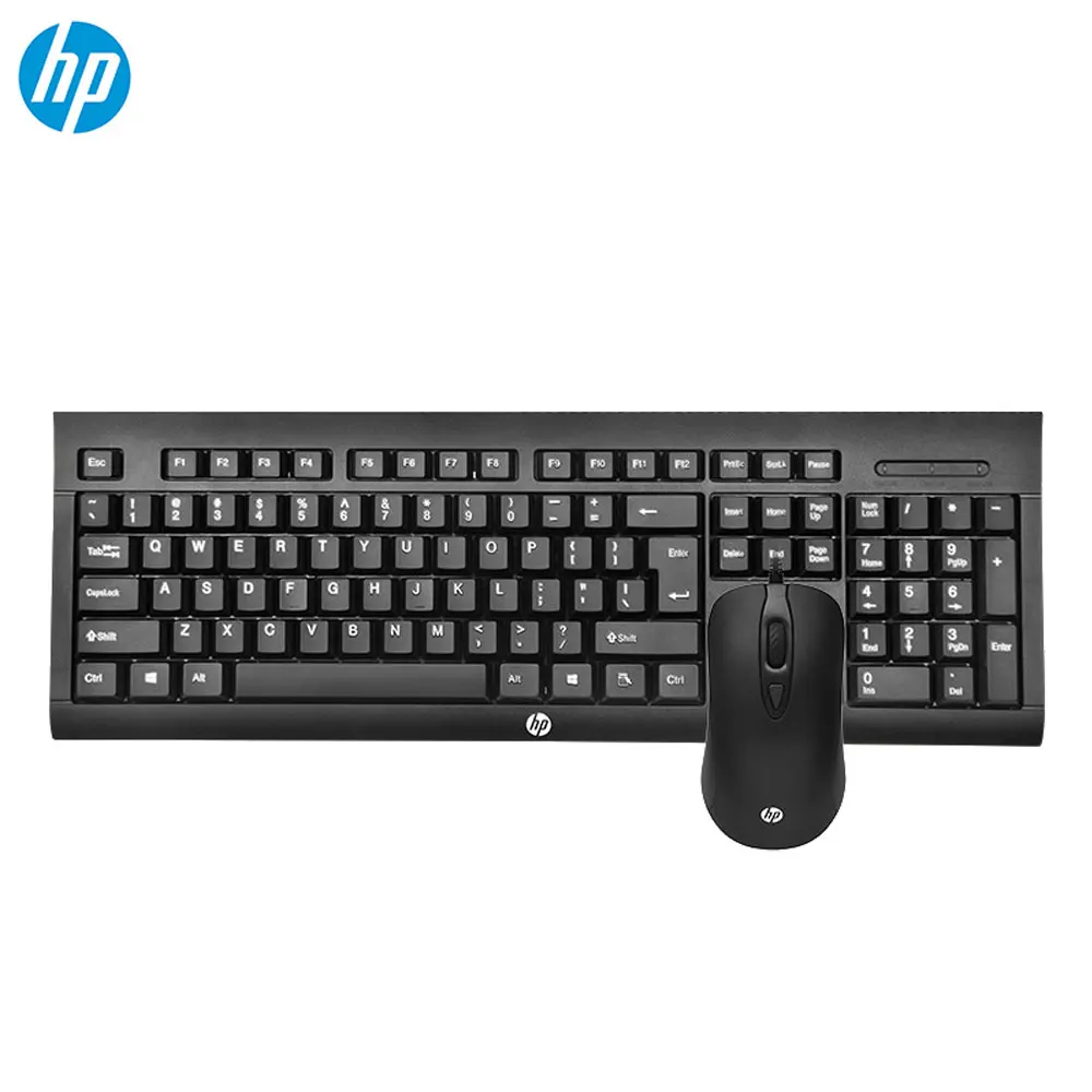 Hp KM100 Проводная клавиатура и мышь Usb Whaterproof клавиатура мышь комбо набор эргономичный дизайн для ноутбука настольного ПК