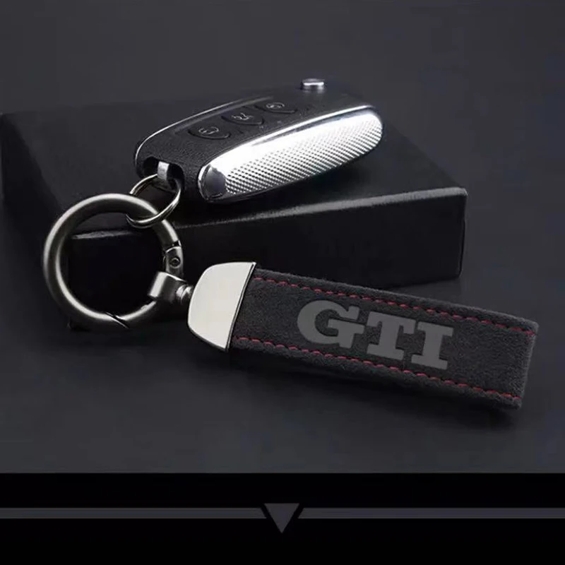 

Car Keychain For GTI Emblem Leather Key Rings Car Styling For VW GTI MK 2 3 4 5 Jetta Beetle Golf GTD GTI Passat b5 Polo Tiguan