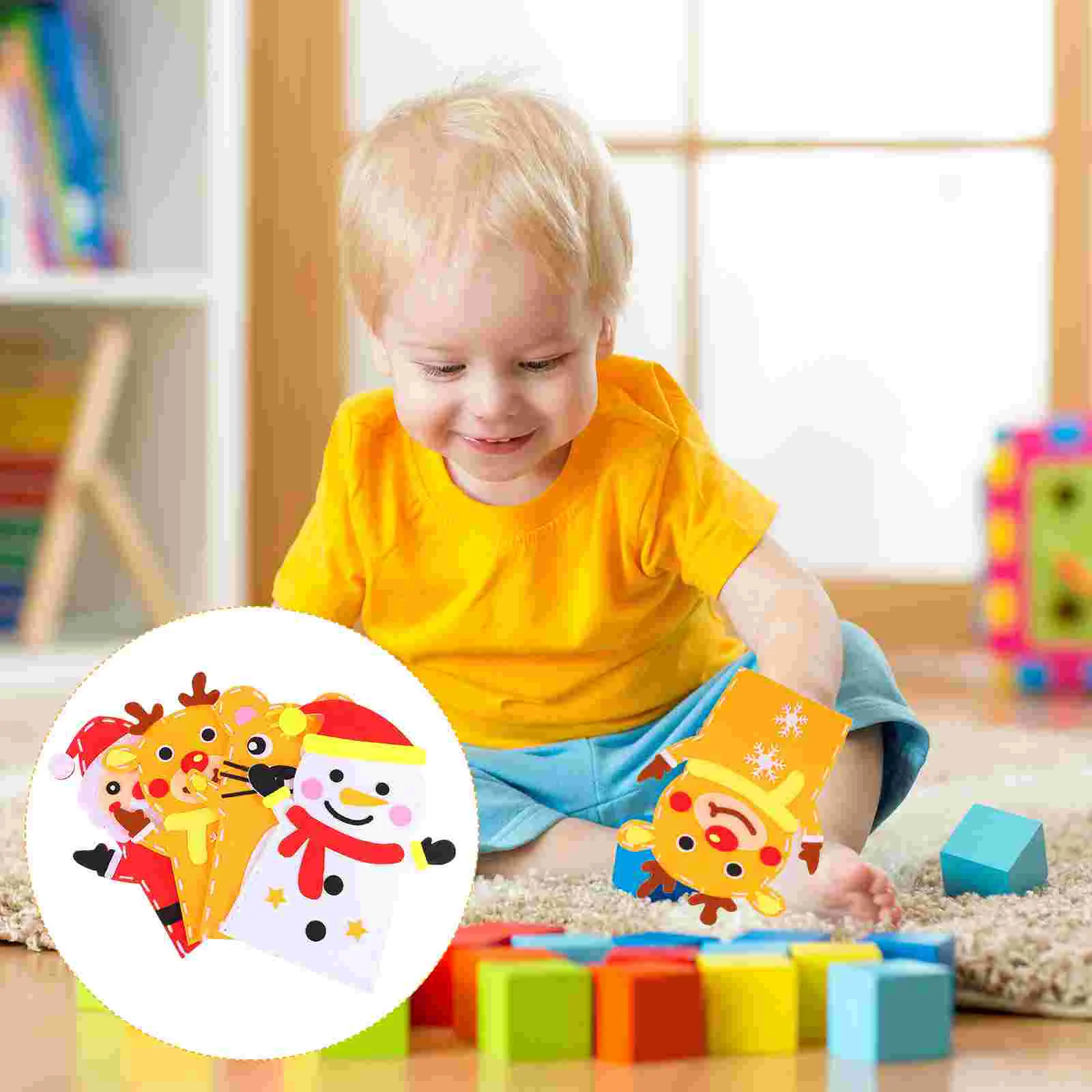 

4 Packs Hand Puppet Accessories Non-woven Christmas Hand Puppet Accessories
