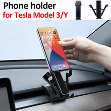 Mobile Phone Holder For Tesla Model 3 Y 2021 2022 Gravity Sensor Air Outlet Clip Mount GPS Stand Navigation Bracket Accessories